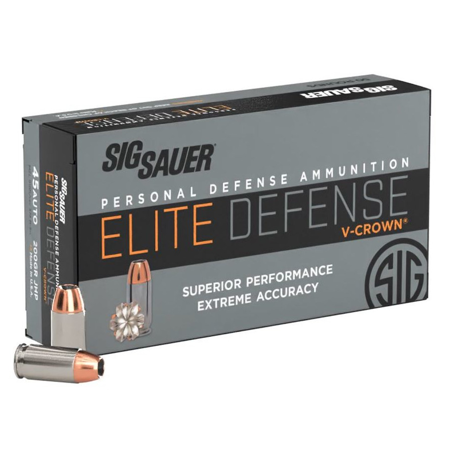 Sig Sauer - 45AUTO 200GR. ELITE V-CROWN JHP 50rds.