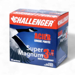 Challanger Steel Super Magnum Shotshell 12GA 3-1/2 inch BBB 1-1/2oz 1500 FPS 25RD