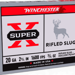WINCHESTER - SUPER X 20GA 2-3/4" RIFLED SLUG HOLLOW POINT 3/4OZ 1600FPS 5rds.